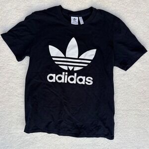 ❌❌❌SOLD❌❌❌ Adidas Original Logo T-Shirt Black White Womens Large Short Sleeve
